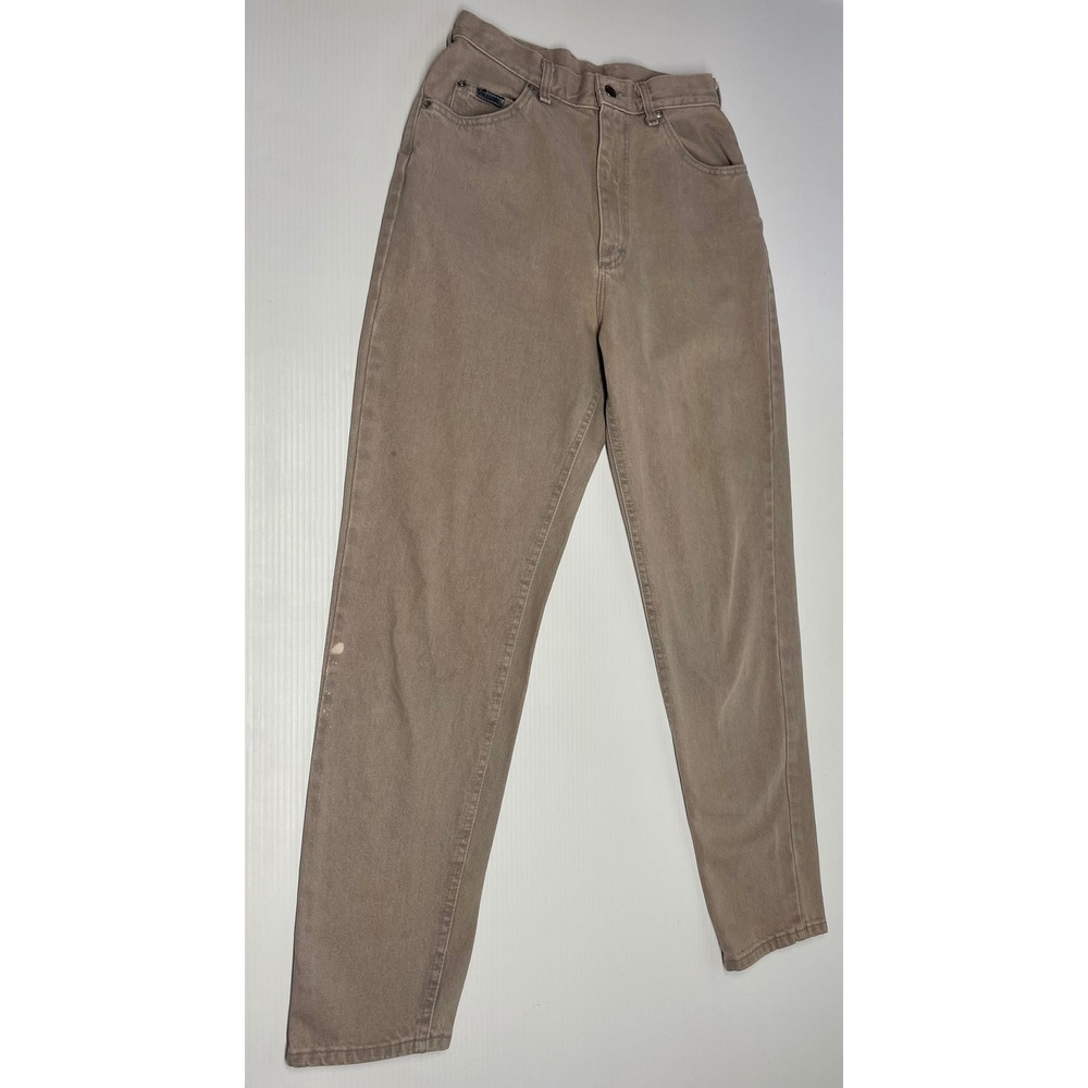 Vintage Lee Riveted High Rise Mom Jeans Sand Beige Stone‎ 26 Distressed Workwear